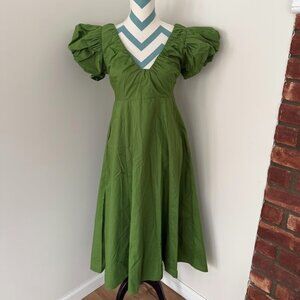 Abercrombie & Fitch Puff Sleeve Midi Dress